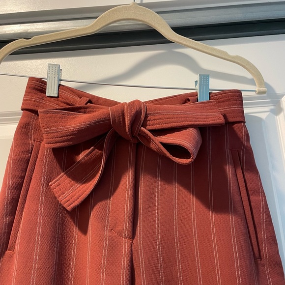 Aritzia Wilfred Front Tie High Waisted Straight Leg Ankle Pants - Picture 2 of 3